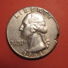 1963 Washington Quarter Mint Error - Ragged Clip