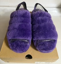 Ugg fluff yeah slide slipper sandal blend purple sheepskin 10