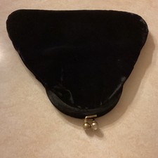 Vintage Black Velvet Evening Bag-Clutch, Unbranded, Rhinestone kiss Lock Closure