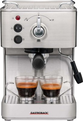 Gastroback Espressomaschine 42606 Siebträger 15bar Edelstahl 1,5l Silber
