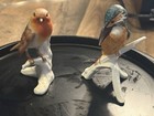 VTG Goebel Red Robin And King Fisher Ceramic Birds
