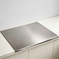 Schneidebrett Edelstahl Doppelseitig Rutschfest KüChe Outdoor L-Rand 70 X 50 Cm