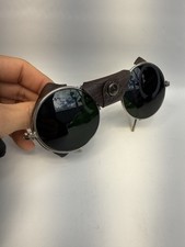 American Optical Glacier Glasses Leather Metal USA Steampunk Aviator Motorcycle