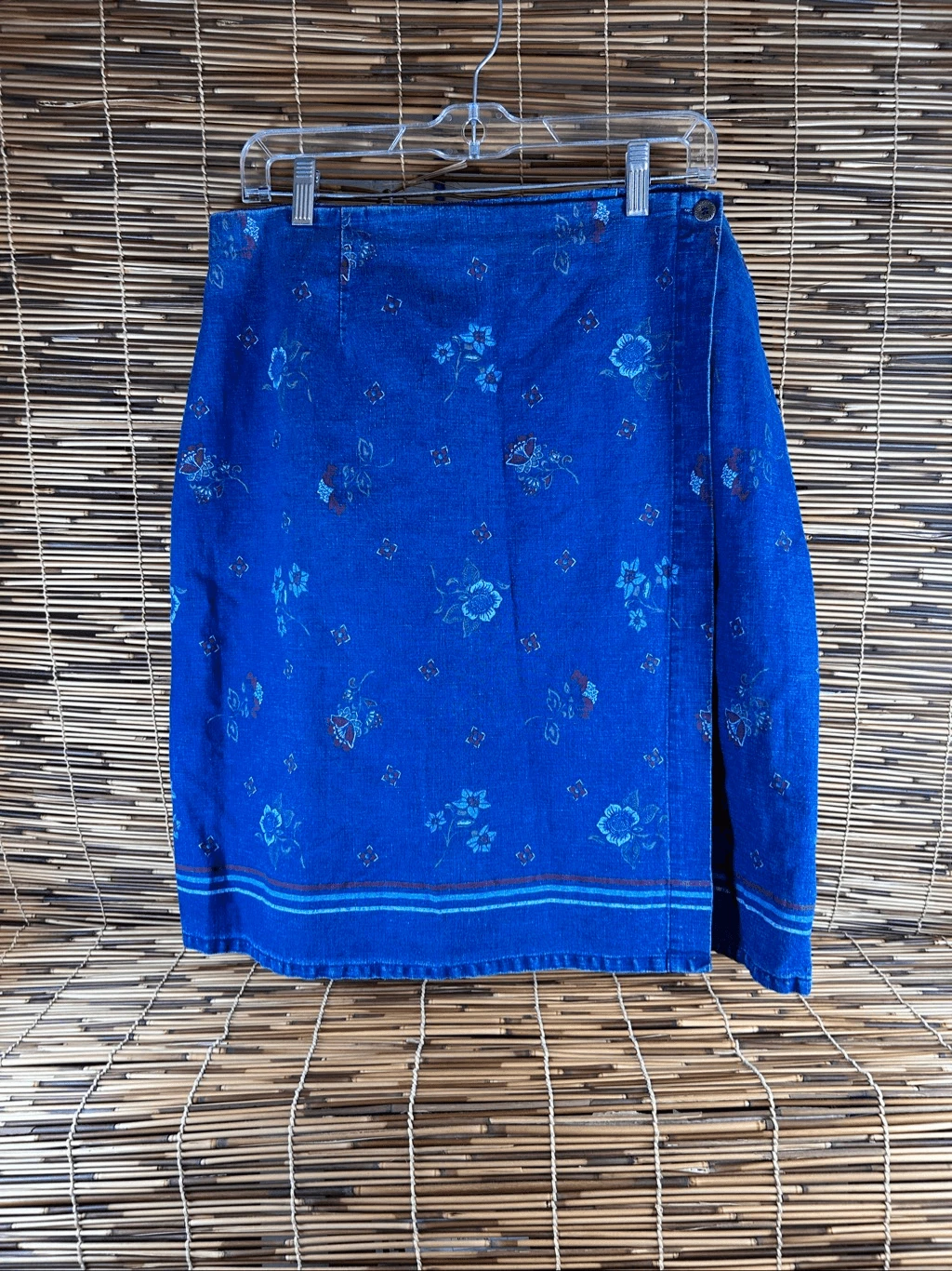Requirements NWT Wrap Skirt Size Large Linen Blend Denim Look