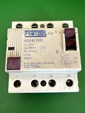 Proteus 63/4/100 63A 100mA 3 Phase 4 Pole RCD