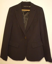 Ivanka Trump 10 Dark Navy Single Button Closure Jacket Blazer