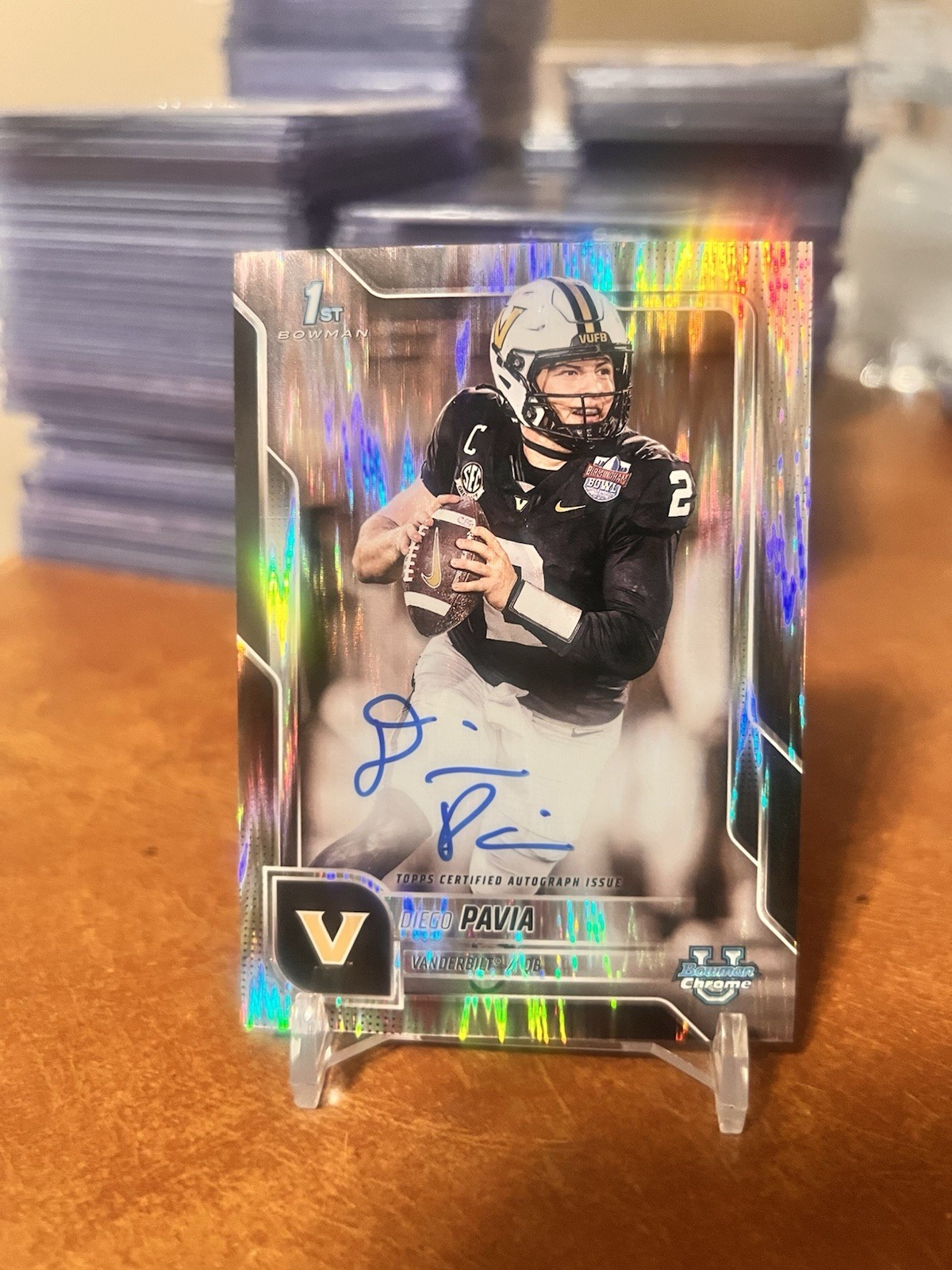 2025 Bowman University Chrome- Diego Pavia Stealth Refractor Auto #BCA-DPA VANDY