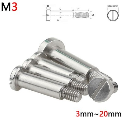 Thread Stop Bolt M3 Stainless Steel Shoulder Screws Slotted Slot Drive Bolts