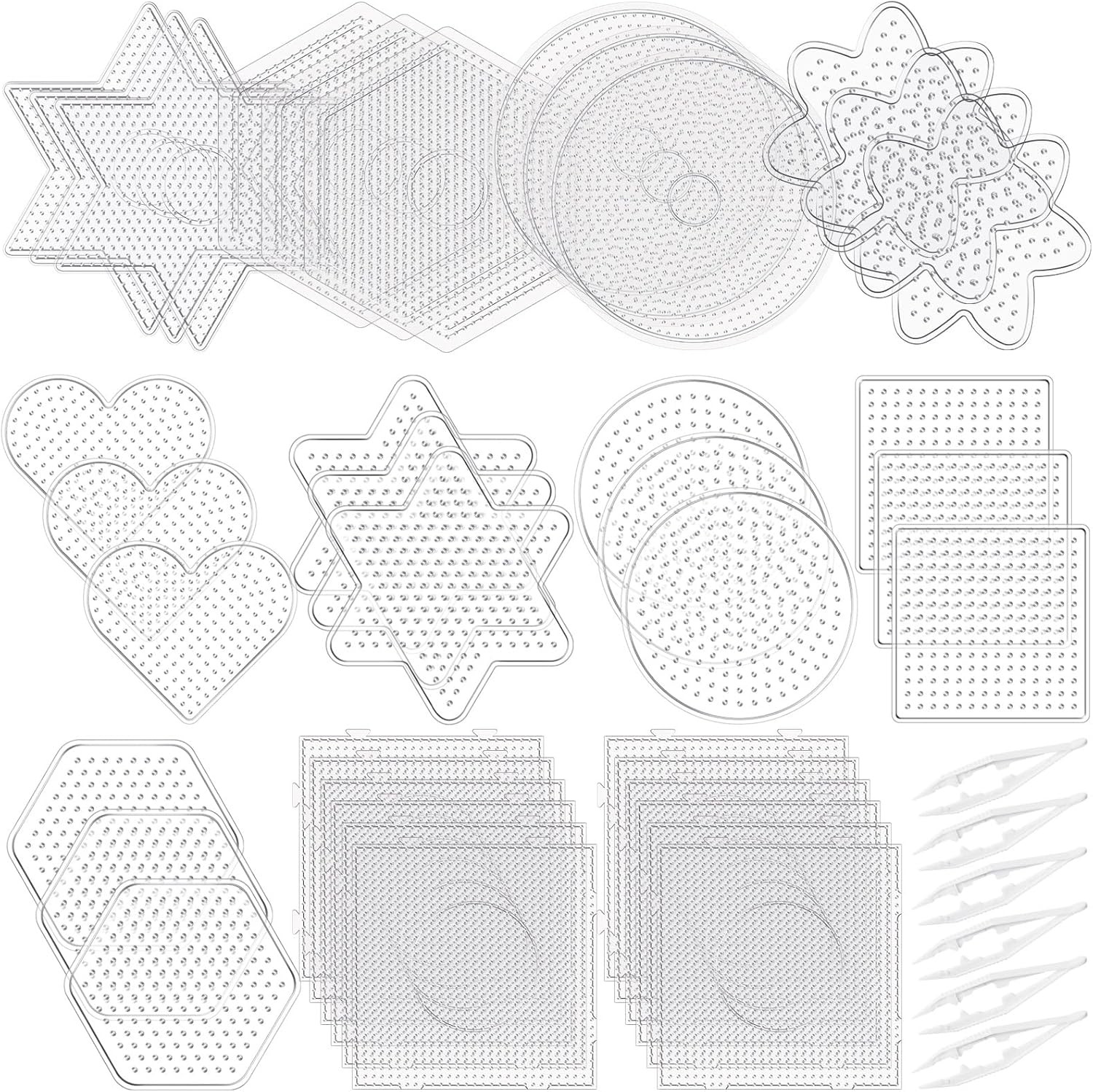 Beading Supplies - Large Clear Pegboards for 5mm Fuse Bead Projects