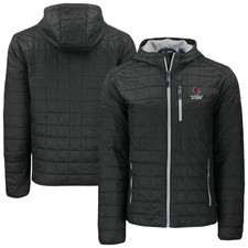 Men's-Cutter & Buck  Black Louisville Cardinals Rainier Eco PrimaLoft Hooded
