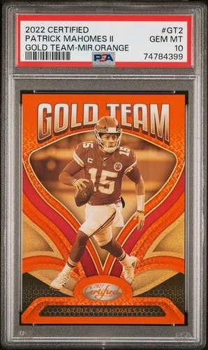 2022 CERTIFIED PATRICK MAHOMES /149 GOLD TEAM MIRROR ORANGE #GT2 PSA 10