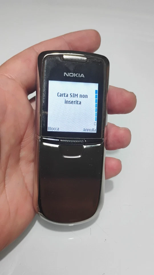 NOKIA 8800 STAINLESS STEEL CELLULARE VINTAGE ORIGINALE DA TESTARE LOTTO STOCK - Immagine 2 di 4