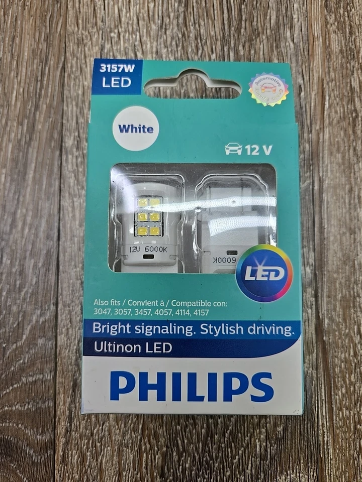 Philips Ultinon LED White Bulbs 3157W 12V Bright Signaling New In Box - Image 2 of 4