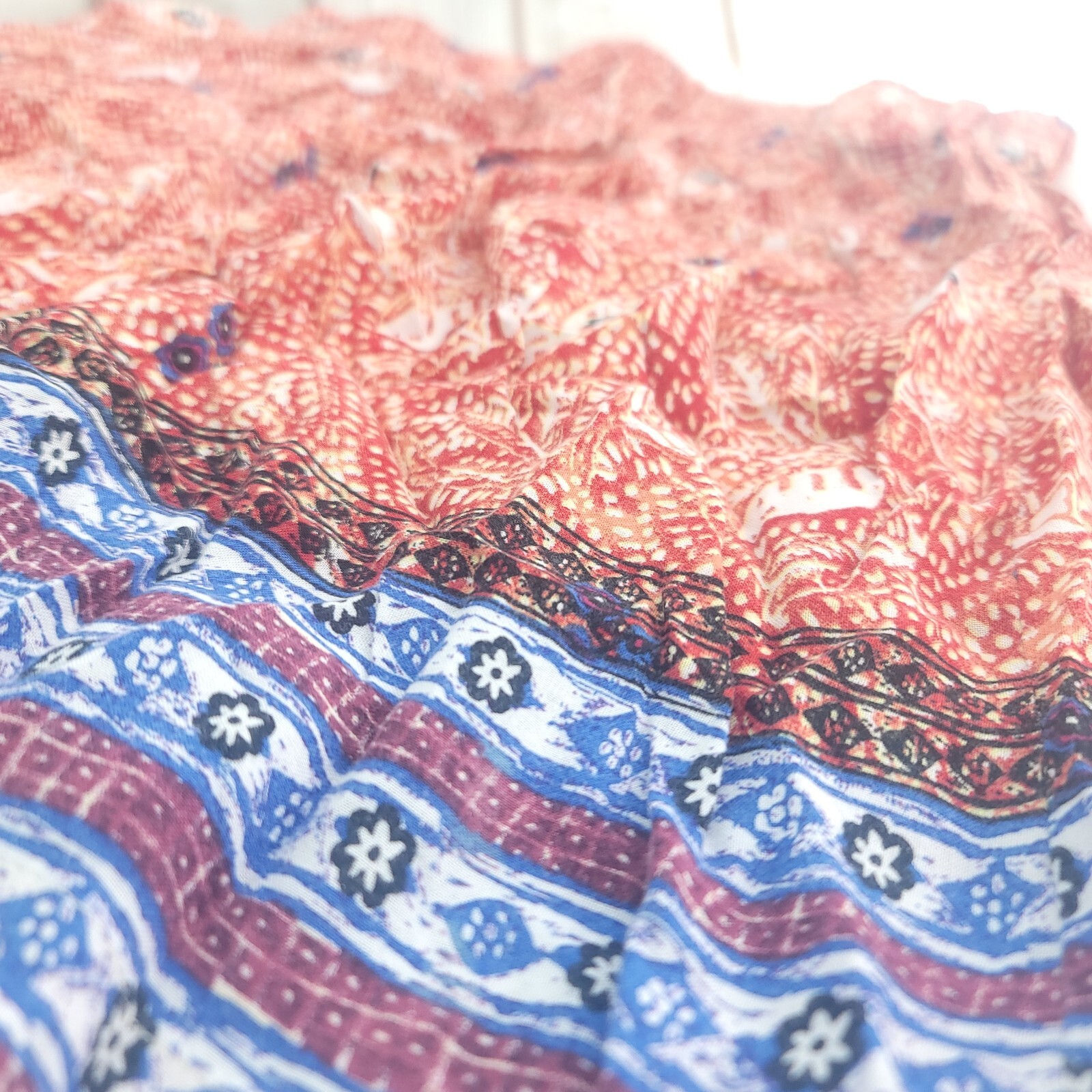 Cabi Orange Blue Pattern Size Medium Pull On A-li… - image 3