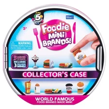 Foodie Mini Brands Collectors Case, 5 Exclusive Minis, ZURU Novelty & Gag Toy