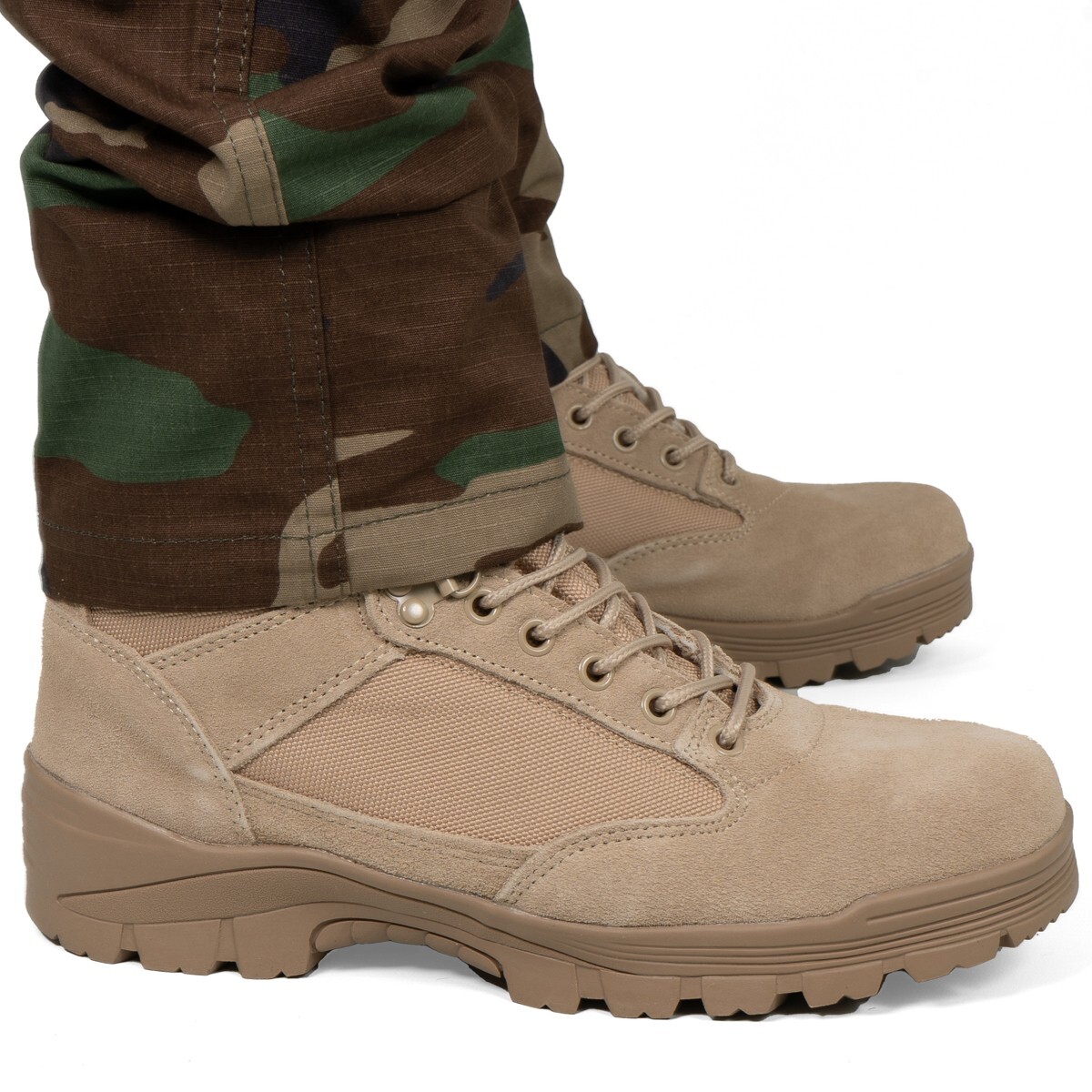 Khaki Tactical Army Boots with YKK Side Zipper Desert Combat