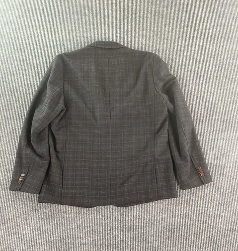 Tommy Bahama Sport Coat Large Taupe Polyester Wool Windowpane Luxury Designer - Picture 3 of 15