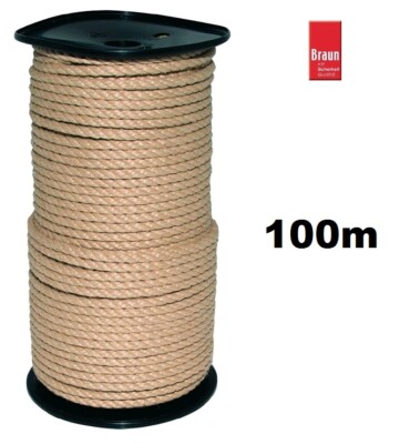100 m Polyfaserseil Ø 8 mm Poly Sisal naturfarben nach DIN 83329 (Ldm=0.40 )
