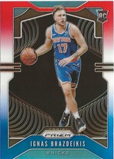 2019-20 Panini Prizm Ignas Brazdeikis Red White Blue SP RC New York Knicks