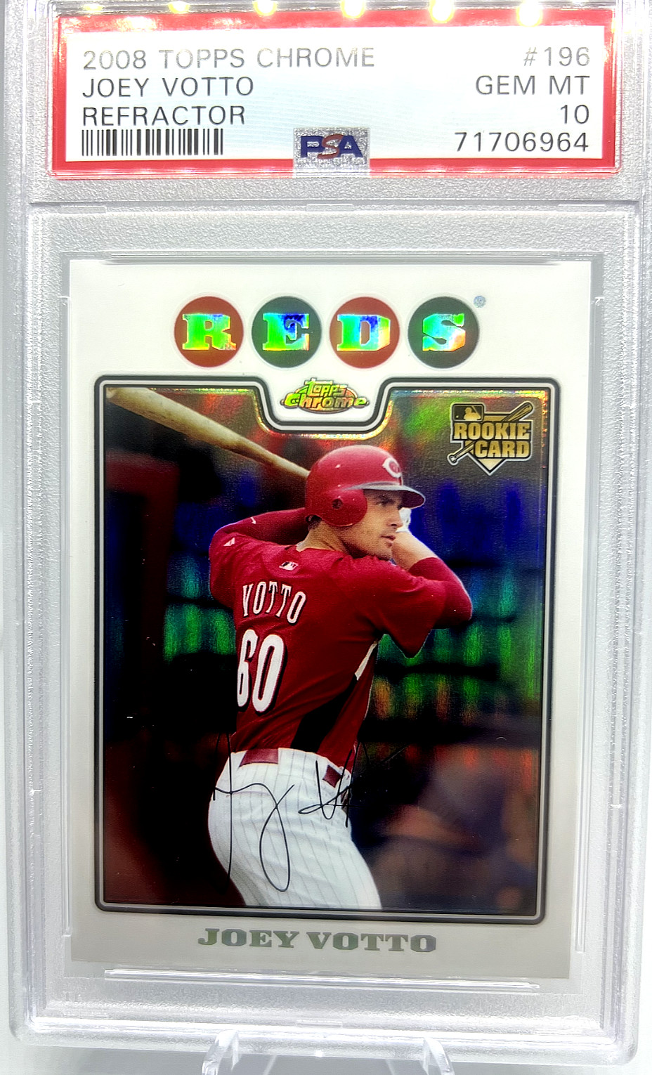 2008 Topps Chrome Joey Votto Refractor RC PSA 10