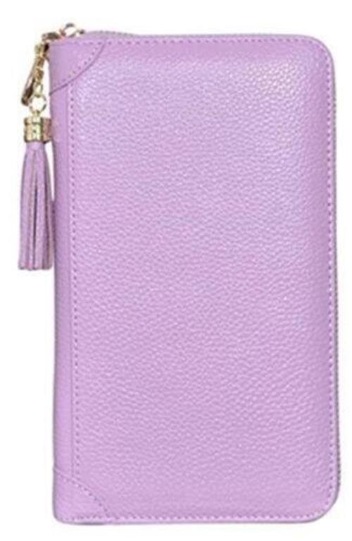 Easyoulife Credit Card Holder Wallet Womens Zipper Leather Case