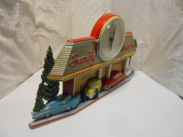 Vintage CUSTOM New Haven Quartz Family Drive-In Diner Wall Clock