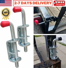 2pcs Spring Loaded Pin Latch Lock for Trailer Tail Gate Ramp Truck Door Fence RV