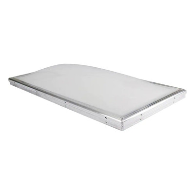 Fixed Curb Mount Skylight Aluminum Plastic Glass UV Protection Dome Glazed White