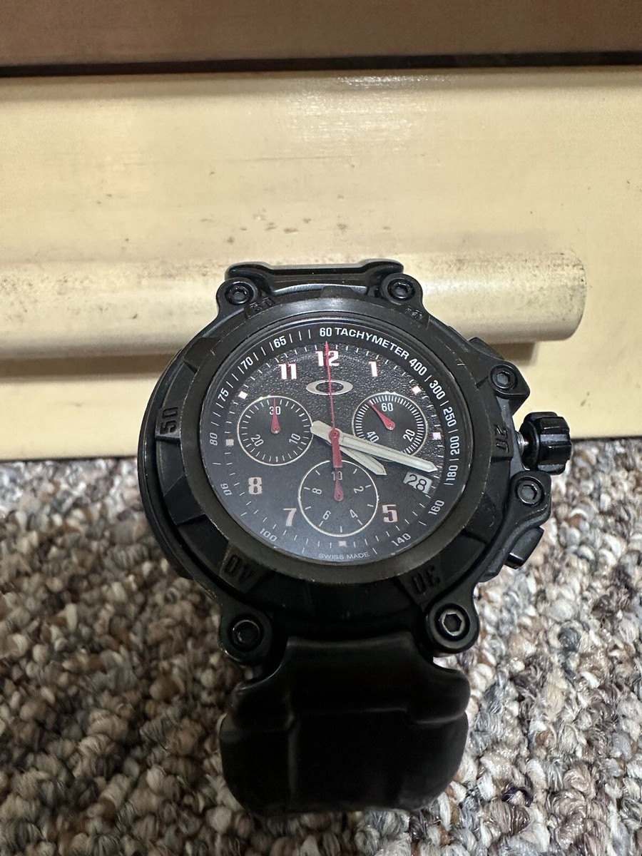 Oakley Black Stealth Crank Case Swiss Made Chronograph Watch  display picture 3