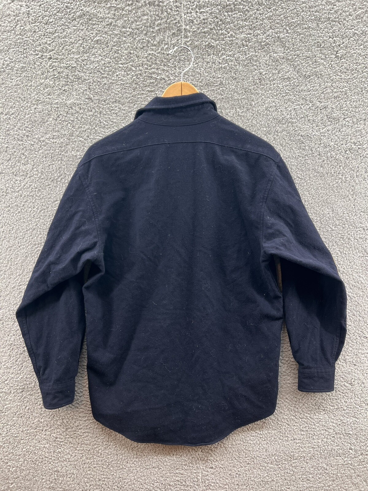 Pendleton Virgin Wool Blue Button Up Suede Elbow … - image 2