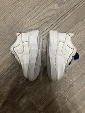 Nike Force 1 Toggle Shoes Sneakers White Blue TD Toddler Size 3CCU5289-100 USED