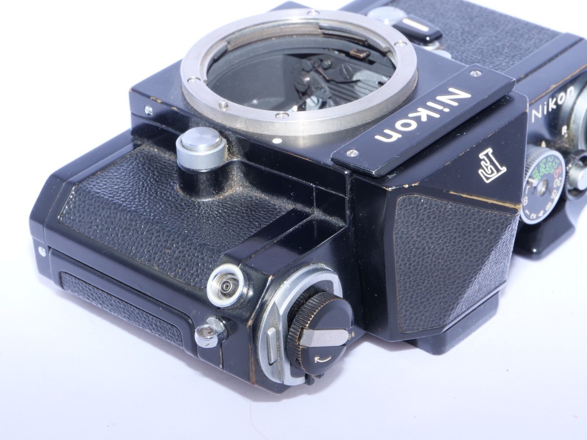 Vintage black Nikon F APOLLO 35mm SLR Film Camera. Eye Level
