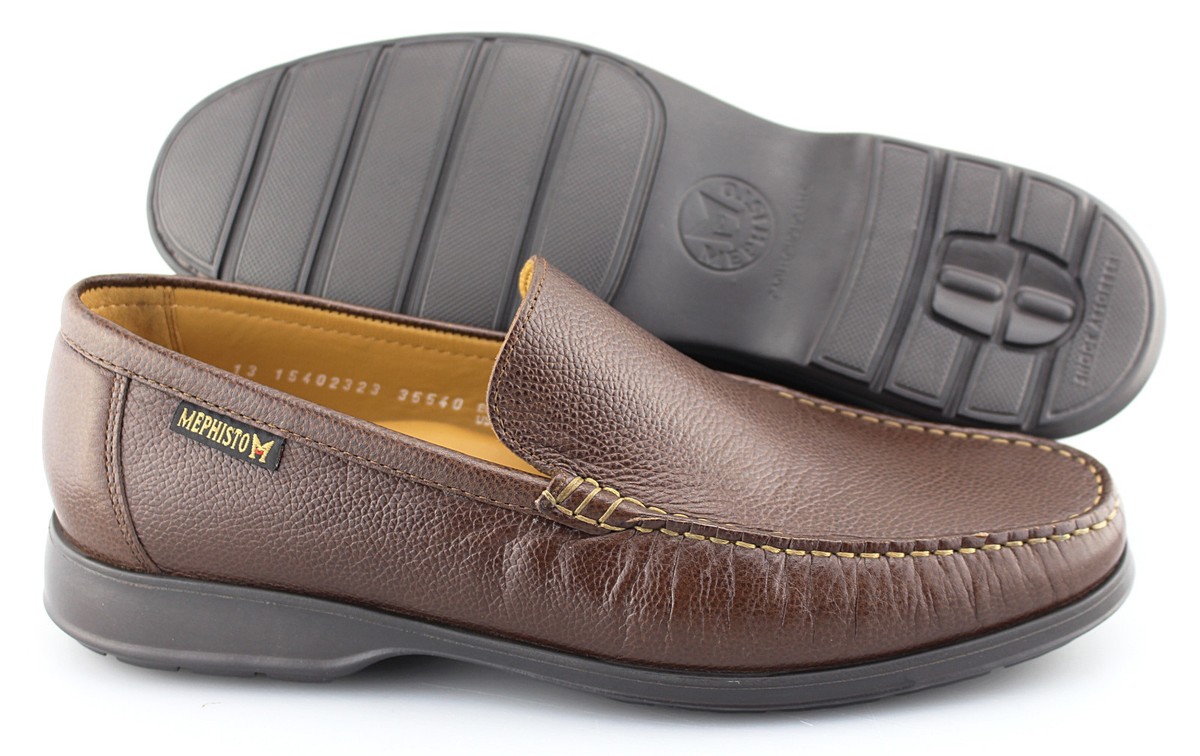 Mephisto Henri Chestnut Brown Pebbled Leather Slip-On Loafers Size 11.5 Men main image 3