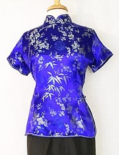 Traditional Chinese Asian Women  s Classic Cheongsam Qipao Short Sleeve Blouse