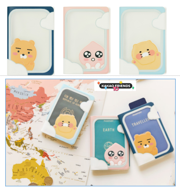 KAKAO Friends PASSPORT Case Ryan Apeach Choonsik 9.5* 14 cm *US