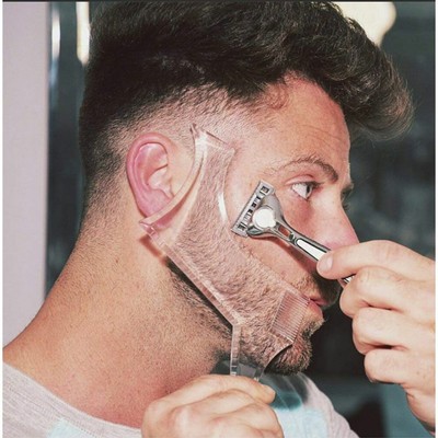 Men's Beard Shaping Template Guide Tool, Beard Shaving Outliner Stencil 