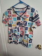 Scrub Star Owl Scrub Top Size M