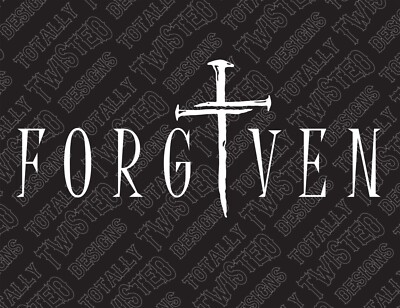 Forgiven Cross of Nails Christian vinyl decal sticker Car Truck religious God