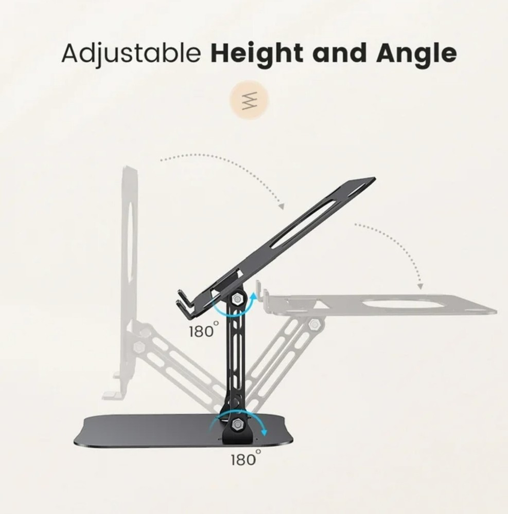 Adjustable Foldable Laptop Stand for Desk Fits 10 to 16 Inch Computers  