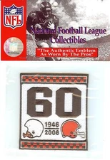 2006 Cleveland Browns 60th Anniversary Patch In WHITE Official NFL Licensed
