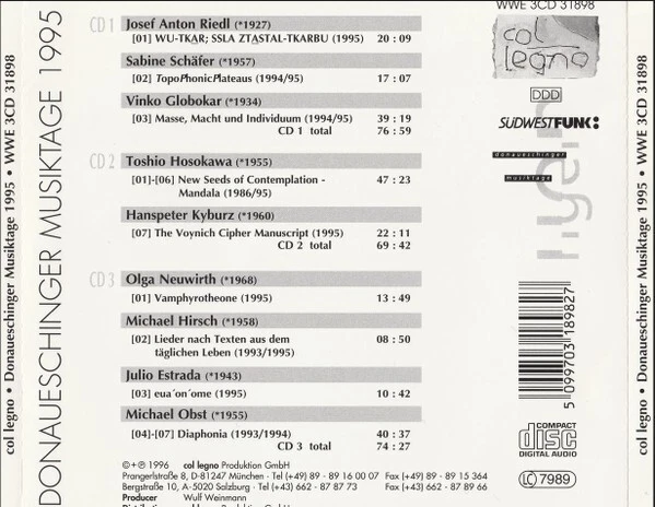 Donaueschinger Musiktage 1995 (3 CDs) - Bild 2 von 2