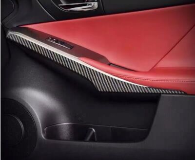 Carbon Fiber Interior Door Armrest Cover Trim For Lexus IS350