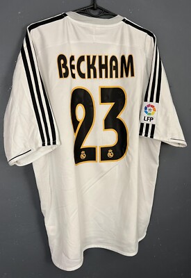 MENS FC REAL MADRID 2004/2005 DAVID BECKHAM SOCCER FOOTBALL SHIRT