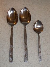 CARLTON STAINLESS FLATWARE CAS2 3 PIECE BATCH TABLESPOONS AND SUGAR SPOON 