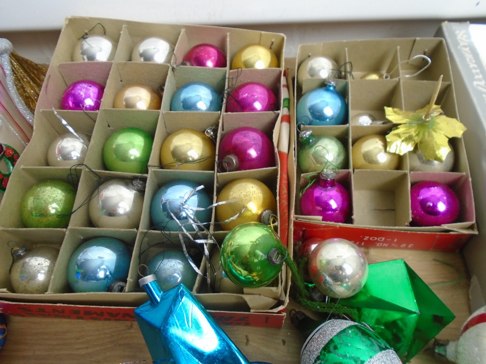 Job Lot of Vintage Christmas Tree Baubles and Hanging Decorations eBay