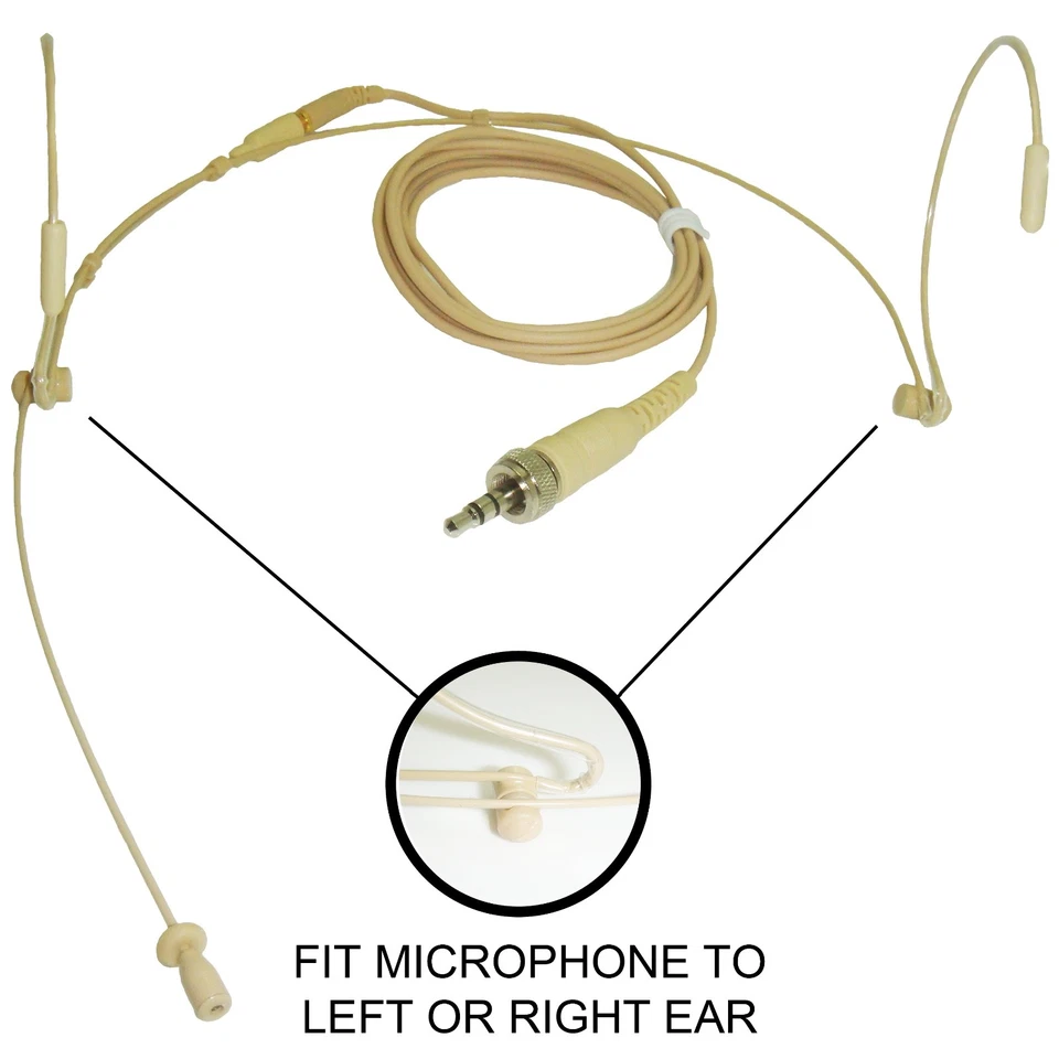 Professional Beige Ear Hook Headset Headmic Microphone for Wireless Body Packs - Image 3 of 4