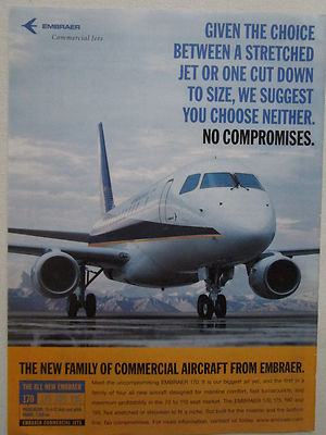 9/2002 PUB EMBRAER KOMMERZIELLE LUFTFAHRT ERJ 170 REGIONAL AIRLINER AIRLINES ANZEIGE