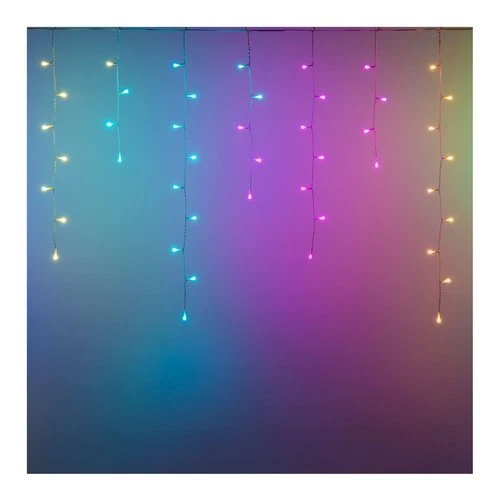 Lotti Tenda luminosa Natale Bianco 125 luci - LED RGB (4 + 4 mt) 30 Giochi di