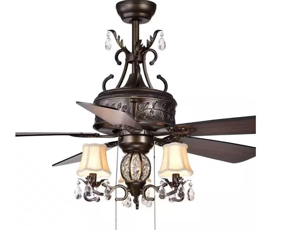NEW Warehouse of Tiffany 52" Indoor Bronze Finish Ceiling Fan & Light CFL8211AB - Image 3 of 4