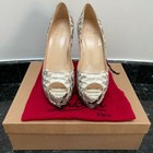 CHRISTIAN LOUBOUTIN ALTADAMA GORGEOUS NATURAL PYTHON PEEP TOE PUMPS SZ 39 NEW — photo 5